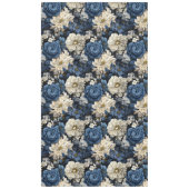 Ontwerper Blauwe Ivoren Bloemrozen Chic Tafelkleed (Voorkant)
