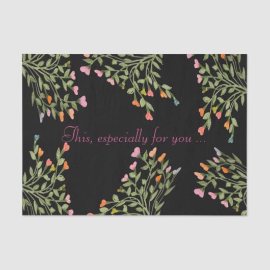 Ontwerper Bloemen Hart Patroon Tissuepapier (Voorkant)