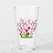 Ontwerper Bloemen & Vlinders Iced Glass Cup Glas (Voorkant)