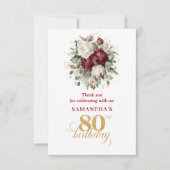 Ontwerper Blush Burgundy 80e Verjaardag Bedankt (Voorkant)