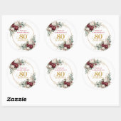 Ontwerper Blush Burgundy 80ste Verjaardag Stickers (Vel)