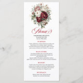 Ontwerper Boho Bourgondië Bloemig Groenelementen G Menu (Voorkant)