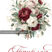 Ontwerper Bourgondië Groene bloemen Goud Bedankt
