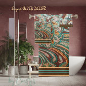 Ontwerper Brocade in bruin, Blauwgroen en goud Bad Handdoek