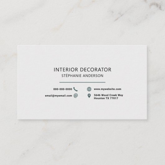 Ontwerper en interieurdecorateur visitekaartje (Achterkant)