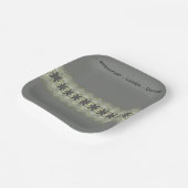 Ontwerper Floral Accented Gray Square Papieren Bordje (Gebogen)