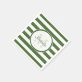 Ontwerper Forest Green Stripes Patroon Party Naam Servetten (Hoek)
