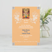 Ontwerper Ganesha Indian Wedding Invitation Kaart (Staand voorkant)