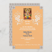Ontwerper Ganesha Indian Wedding Invitation Kaart (Voorkant / Achterkant)