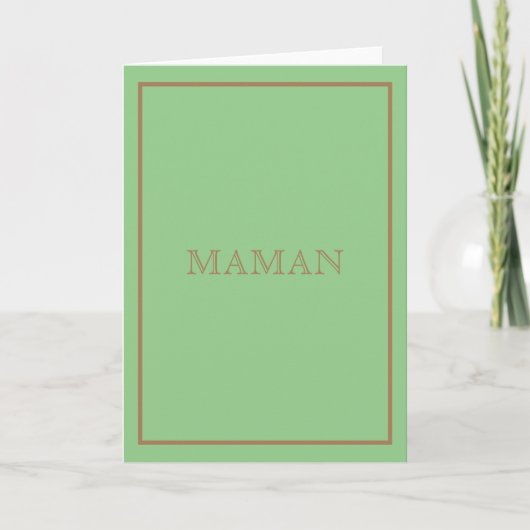 Ontwerper Geïnspireerde Groene Maman Kaart (Voorkant)