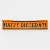 Ontwerper Geïnspireerde Oranje verjaardag Spandoek (Horizontaal)