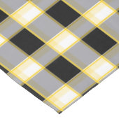 Ontwerper gingham patroon zwart en geel tafelkleed (Gekanteld)