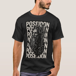 Ontwerper Griekse god Poseidon T-shirt