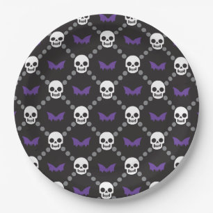 Ontwerper Halloween, Fashion OG Schedelpatroon Papieren Bordje