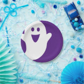 Ontwerper Halloween, Ghost op Paarse Papieren Bordje (Feest)