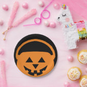 Ontwerper Halloween, Jackolantern op zwart Papieren Bordje (Feest)