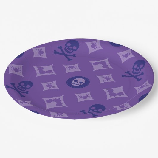 Ontwerper Halloween, Louis Skulls Papieren Bordje (Gekanteld)