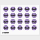 Ontwerper Halloween, Paarse Icon Bat Ronde Sticker (Vel)