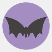 Ontwerper Halloween, Paarse Icon Bat Ronde Sticker (Voorkant)