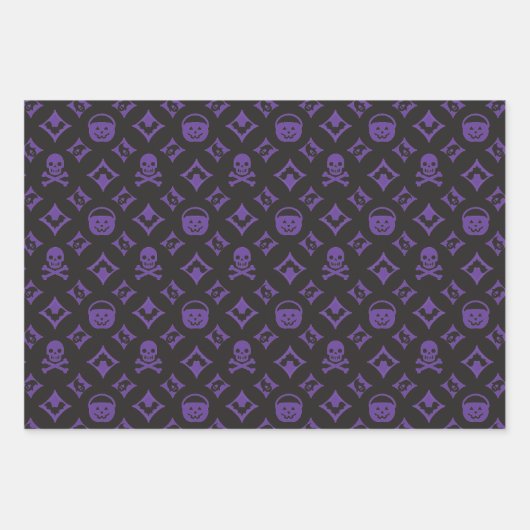 Ontwerper Halloween! Vuitton Paarse Inpakpapier Vel (Voorkant 2)