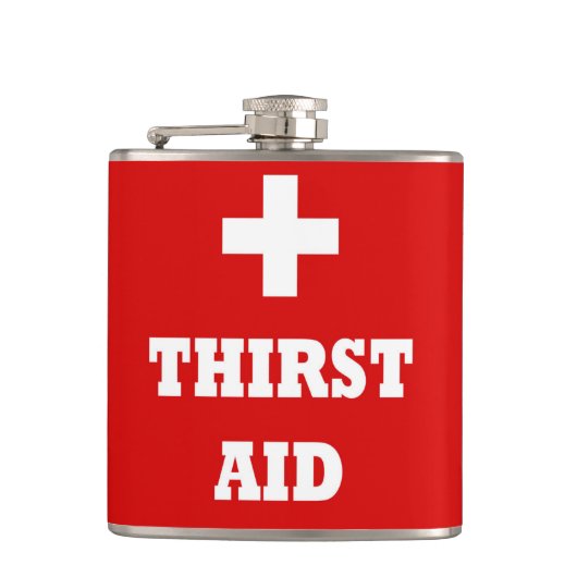 Ontwerper Hip Flask 7 Oz - Nutcase - Thirst Aid Heupfles (Voorkant)