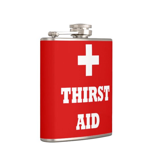 Ontwerper Hip Flask 7 Oz - Nutcase - Thirst Aid Heupfles (Rechts)