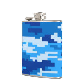 Ontwerper Hip Flask - 8-bits Navy Blue Camo Heupfles (Links)