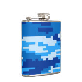 Ontwerper Hip Flask - 8-bits Navy Blue Camo Heupfles (Rechts)