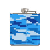 Ontwerper Hip Flask - 8-bits Navy Blue Camo Heupfles (Achterkant)