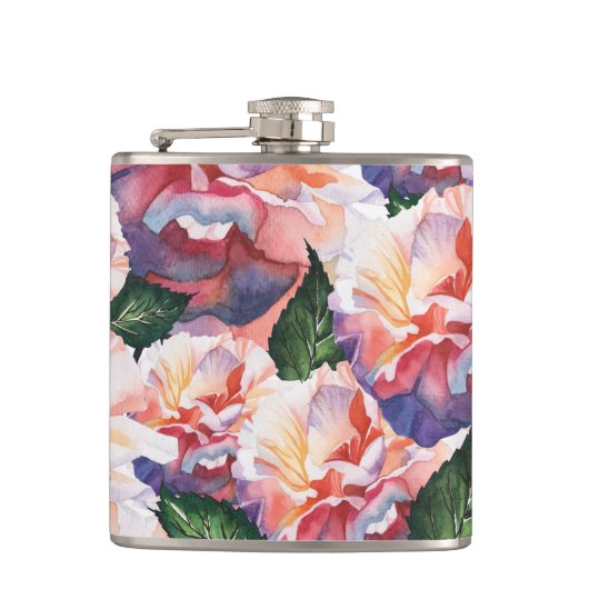 Ontwerper Hip Flask - Roze Rose Heupfles (Voorkant)