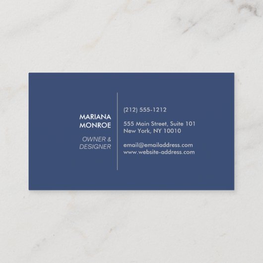 ONTWERPER IKAT PATROON IN BLAUW II VISITEKAARTJE (Achterkant)