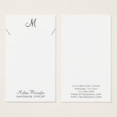 Ontwerper juwelen Ketting Script Display Card Visitekaartje (Voorkant /achterkant)