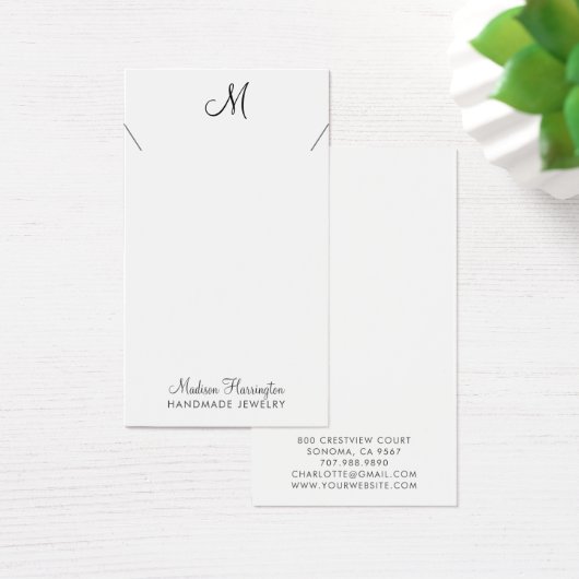 Ontwerper juwelen Ketting Script Display Card Visitekaartje (Bureau)