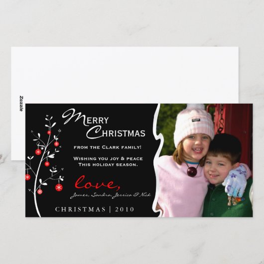 Ontwerper kerstboomfotokaart feestdagenkaart (Voorkant / Achterkant)
