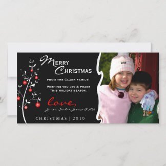 Ontwerper kerstboomfotokaart feestdagenkaart