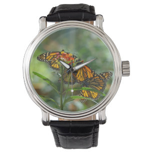 Ontwerper kijkt Monarch Butterflies Garden Floral Horloge