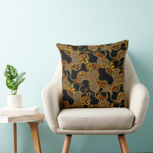 Ontwerper Luxe Dierenprint Met Gouden Kettingen Kussen