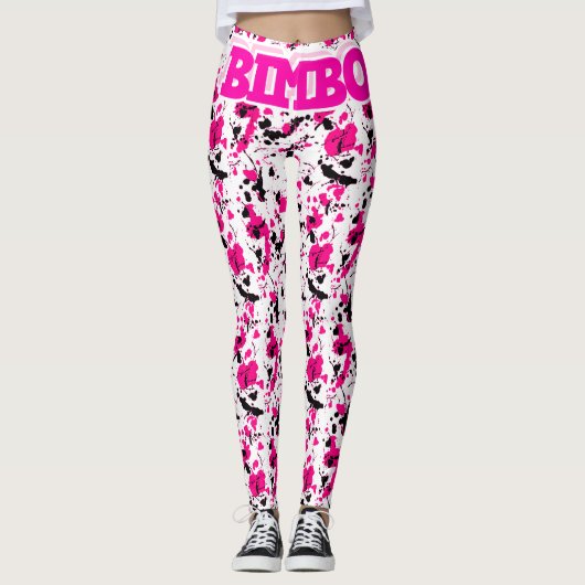 Ontwerper Luxury Pink Bimbo Sissy-Leggings Leggings (Voorkant)