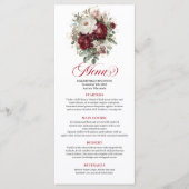 Ontwerper Marsala Bloem Eucalyptus Goud Menu Kaart (Voorkant)