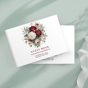 Ontwerper Marsala Bloemige Eucalyptus Gouden Gastb Gastenboek