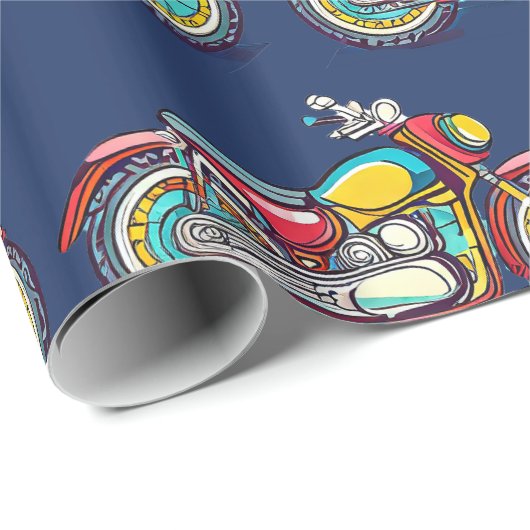 Ontwerper Motorfiets Verpakkingsdocument Cadeaupapier (Rol Hoek)