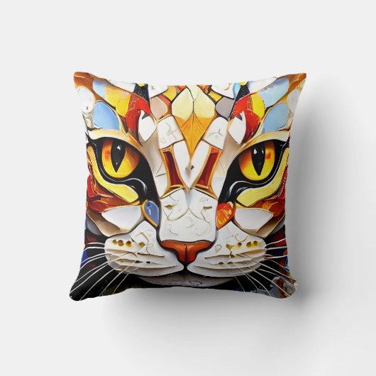 Ontwerper Mozaïek Kat Kussen gooien kussens (Achterkant)