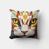 Ontwerper Mozaïek Kat Kussen gooien kussens (Voorkant)