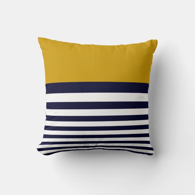 Ontwerper Nautical Stripes Decorative Pillow Kussen (Voorkant)