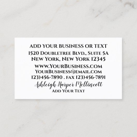 Ontwerper Optisch Visitekaartje (Achterkant)