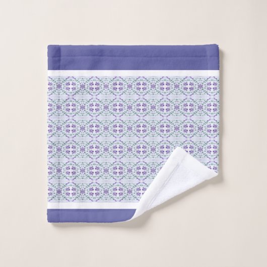 Ontwerper Periwinkle Floral Decoratief Bad Handdoek (Wasdoekje)