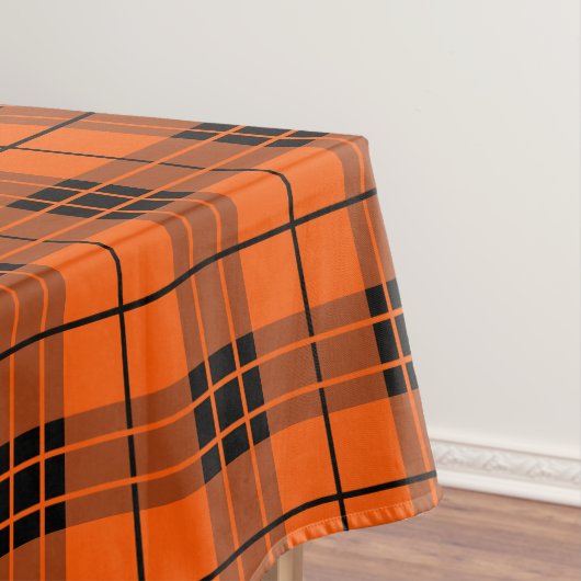 Ontwerper plaid patroon sinaasappel en zwart tafelkleed (Voorbeeld)