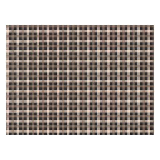 Ontwerper plaid / tartan patroon bruin en zwart tafelkleed (Voorkant (Horizontaal))