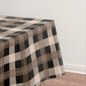 Ontwerper plaid / tartan patroon bruin en zwart tafelkleed (Voorbeeld)