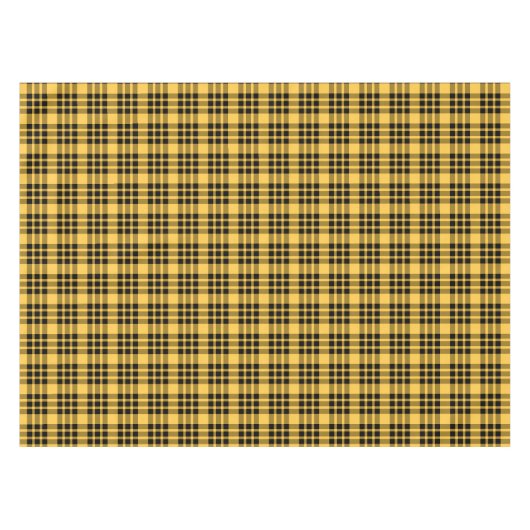 Ontwerper plaid / tartan patroon geel en zwart tafelkleed (Voorkant (Horizontaal))